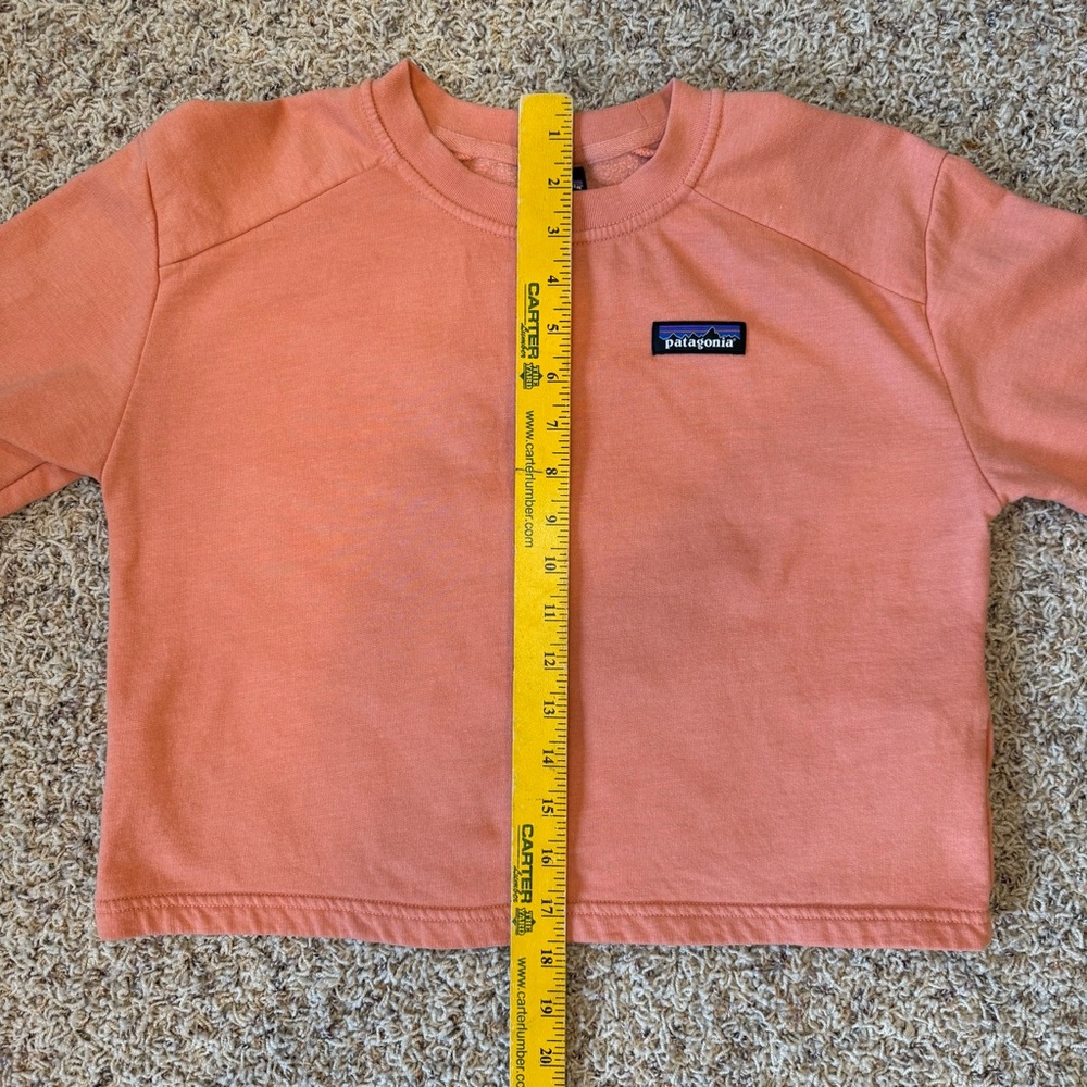 Patagonia Crewneck Sweatshirt Girls M Coral Orange Organic Cotton Pullover - Picture 9 of 11
